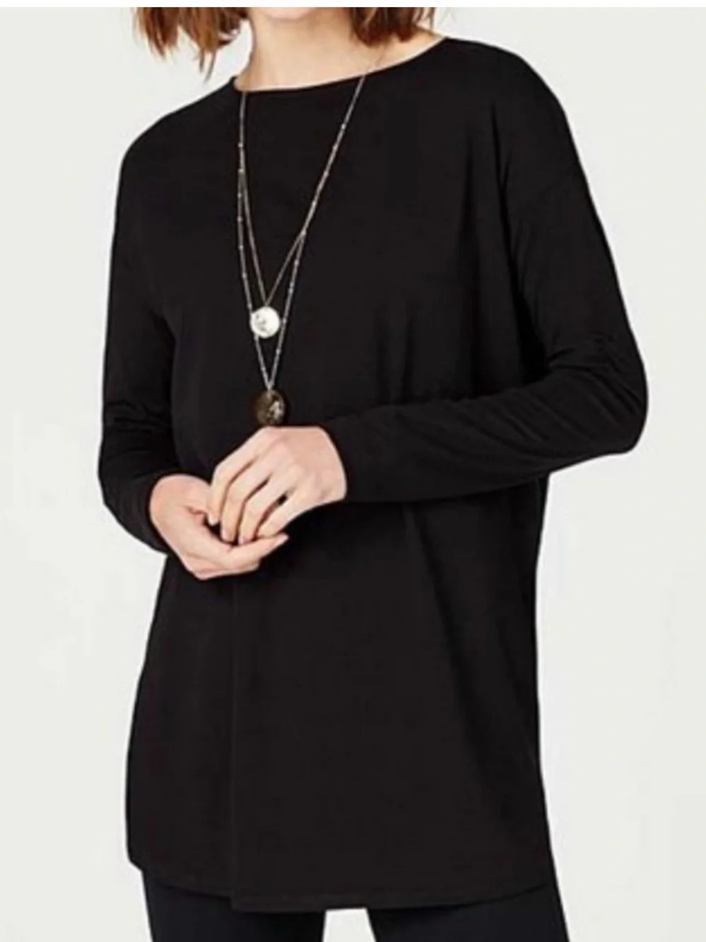J.Jill Luxe Black Supima Seam Tunic MEDIUM